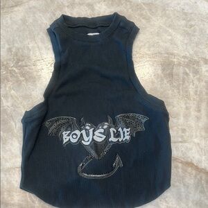 Boys Lie Black Graphic Tank Top